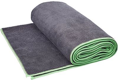 AmazonBasics Hot Yoga Mat Towel - 72 x 24 Inches, Grey And Green $12.07 (Reg $16.74)