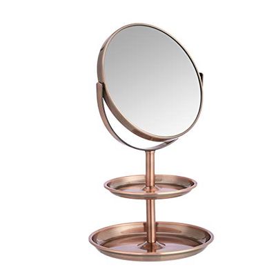 Amazon Basics Vanity Mirror with Dual Trays - 1X/5X Magnification, Bronze $15.11 (Reg $32.62)