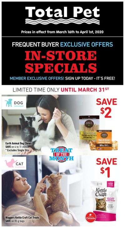 Total Pet Loyalty in-store Flyer March 16 to April 1