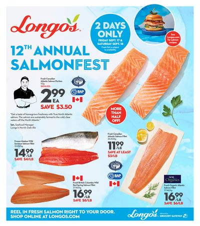 Longo's SalmonFest Flyer September 16 to 18