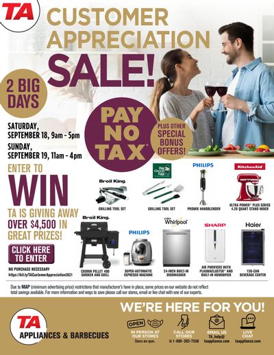 TA Appliances & Barbecues Flyer September 18 and 19