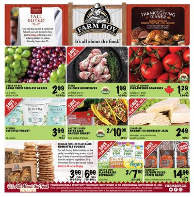 Farm Boy (Brantford, Burlington, Cambridge, Cornwall, Hamilton, Kingston, Kitchener, London, Ottawa, Pickering, St. Catharines) Flyer September 16 to 22