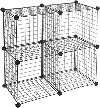 AmazonBasics 4 Cube Grid Wire Storage Shelves, Black $24.34 (Reg $33.99)