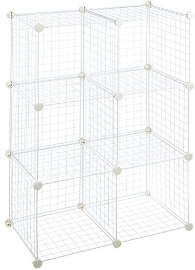 AmazonBasics 6 Cube Grid Wire Storage Shelves, White $32.93 (Reg $45.99)