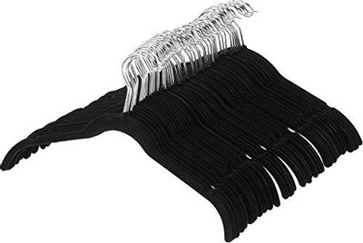AmazonBasics Velvet Clothing Hangers - 50-Pack, Black $16.26 (Reg $31.39)