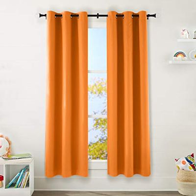 Amazon Basics Kids 100% Blackout Window Curtain Set with Grommets - (2) 42" x 84", Bright Orange $31.55 (Reg $46.81)