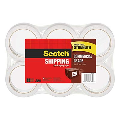 Scotch Commercial Grade Shipping Packaging Tape, 1.88-Inch x 54.6-Yard, 6-Pack (3750-6) $33.41 (Reg $51.96)