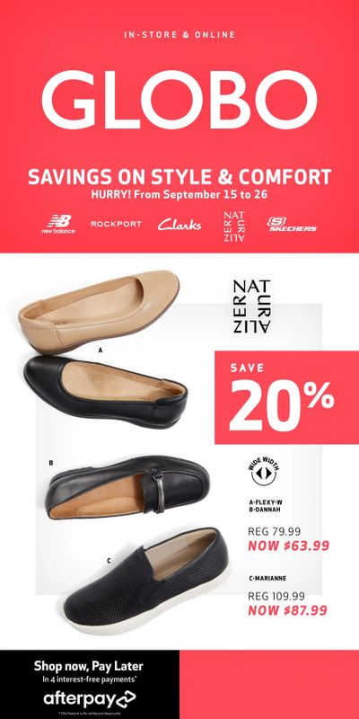 Globo Shoes Flyer September 15 to 26