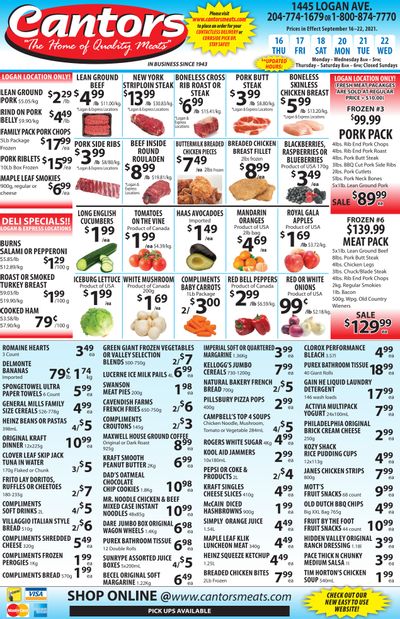 Cantor's Meats Flyer September 16 to 22