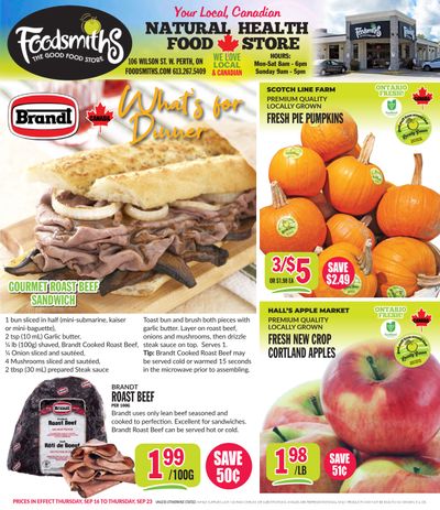 Foodsmiths Flyer September 16 to 23