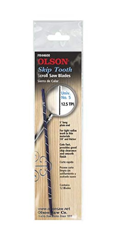 OLSON SAW FR44600 Skip Tooth 0.038 x 016-Inch 12.5 TPI Scroll Saw Blade $8.76 (Reg $16.43)