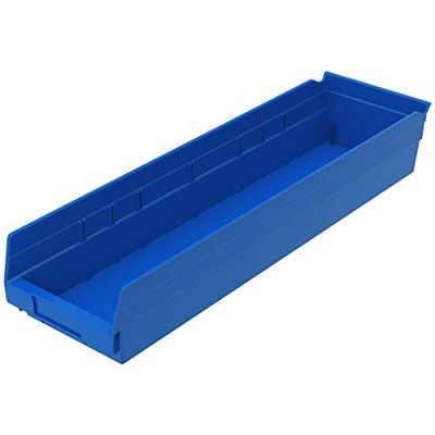 Akro-Mils 30164 24-Inch by 6-Inch by 4-Inch Plastic Nesting Shelf Bin Box, Blue, Case of 6 $28.09 (Reg $62.46)