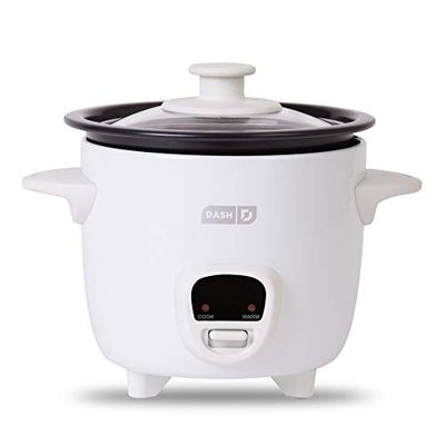 Dash DRCM200GBWH04 Mini Rice Cooker Steamer with Removable Nonstick Pot, Keep Warm Function and Recipe Guide -, 2 Cups, Great for Soups, Stews, Grains and Oatmeal -, White $21.56 (Reg $28.00)