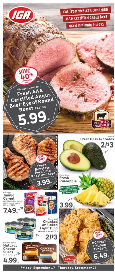 IGA Stores of BC Flyer September 17 to 23