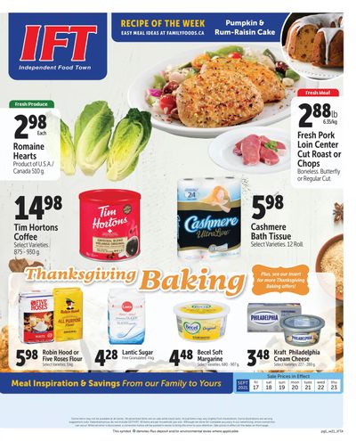 IFT Independent Food Town Flyer September 17 to 23