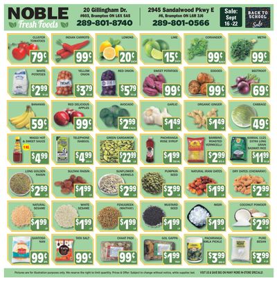 Noble Fresh Foods Flyer September 16 to 22