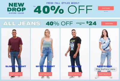 Aeropostale & Bluenotes Canada Flash Sale: Save 40% off All Jeans + 40% off Storewide + More Offers Aeropostale & Bluenotes Canada Flash Sale: Save 40% off All Jeans + 40% off Storewide + More Offers