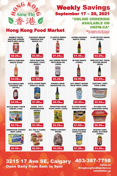 Hong Kong Food Market Flyer September 17 to 20