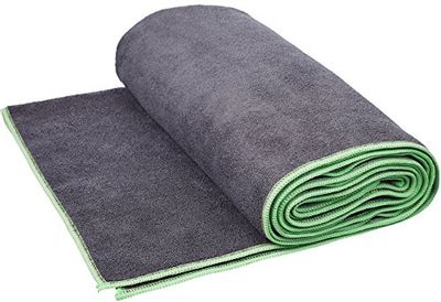 AmazonBasics Hot Yoga Mat Towel - 72 x 24 Inches, Grey And Green $11.46 (Reg $16.57)