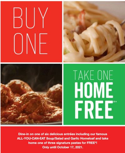 East Side Mario’s Canada Buy One Take One FREE Event