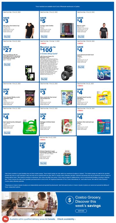 Costco (QC) Weekly Savings March 16 to 22