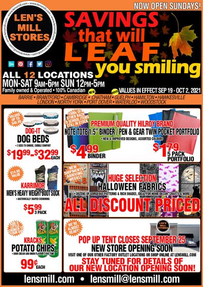 Len's Mill Stores Flyer September 19 to October 2