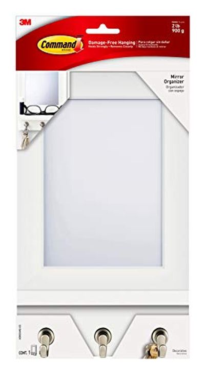 Command Mirror Organizer with Hooks and Ledge for Keys, Glasses, Sunglasses and Dog Leash $17.86 (Reg $25.99)