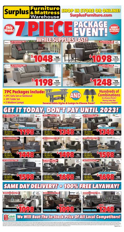 Surplus Furniture & Mattress Warehouse (Thunder Bay) Flyer September 20 to October 3