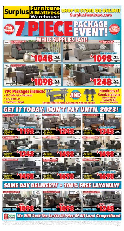 Surplus Furniture & Mattress Warehouse (Sudbury) Flyer September 20 to October 3