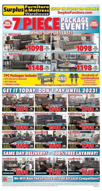 Surplus Furniture & Mattress Warehouse (Saskatoon) Flyer September 20 to October 3