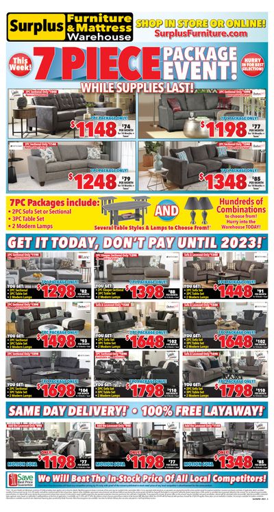 Surplus Furniture & Mattress Warehouse (Corner Brook) Flyer September 20 to October 3