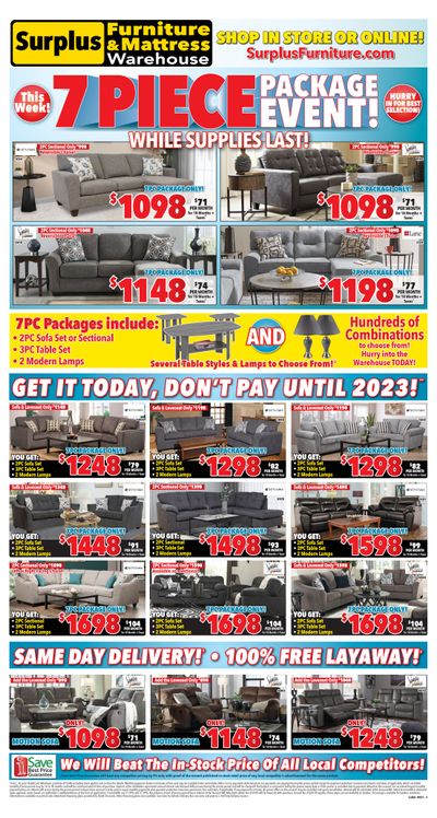 Surplus Furniture & Mattress Warehouse (Calgary) Flyer September 20 to October 3