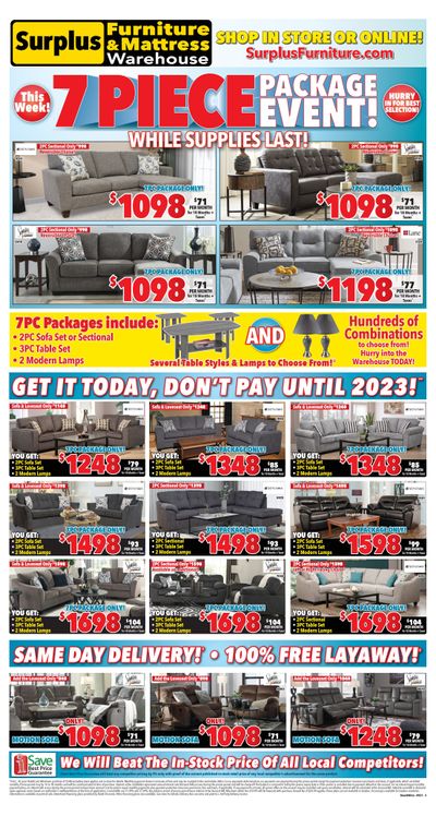 Surplus Furniture & Mattress Warehouse (Brandon) Flyer September 20 to October 3