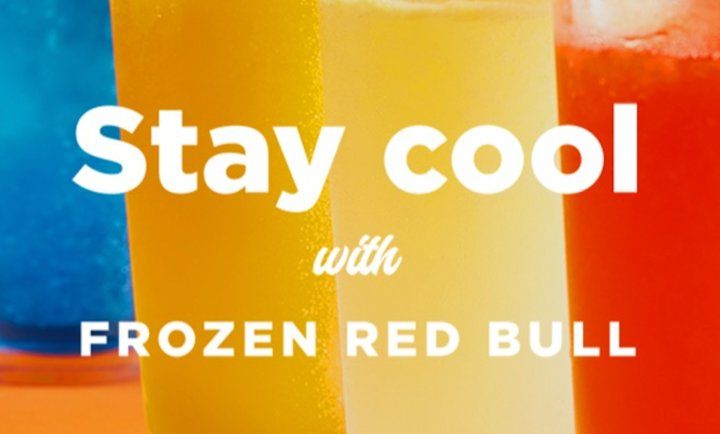 Frozen Red Bull at Harvey's