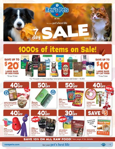Ren's Pets Depot 7-Day Sale Flyer September 20 to 26