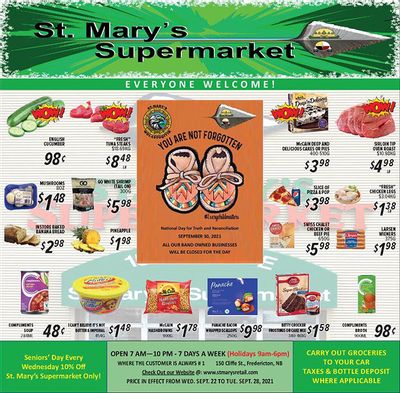 St. Mary's Supermarket Flyer September 22 to 28