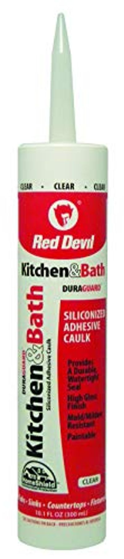 Red Devil 0408 Kitchen & Bath Siliconized Acrylic Caulk, Clear, 10.1 oz $10.43 (Reg $16.24)