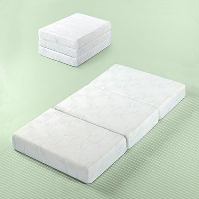 Zinus AZ-TRI-5S Gel Memory Foam 5 Inch Tri-Fold Comfort Portable Folding Mattress or Floor Mat, Single / Cot Size, White $75.15 (Reg $118.36)