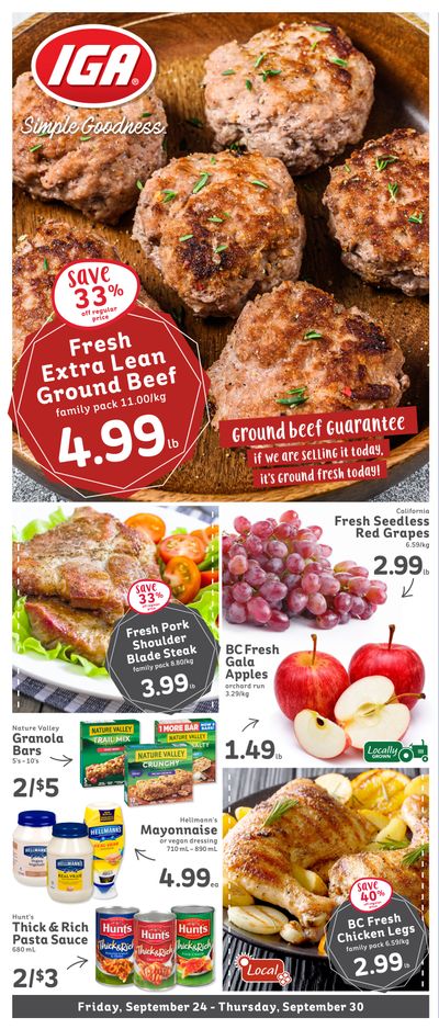 IGA Stores of BC Flyer September 24 to 30