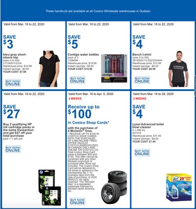 Costco Canada More Savings Weekly Coupons/Flyers for: Quebec, March 16 – 22 Costco Canada More Savings Weekly Coupons/Flyers for: Quebec, March 16 – 22