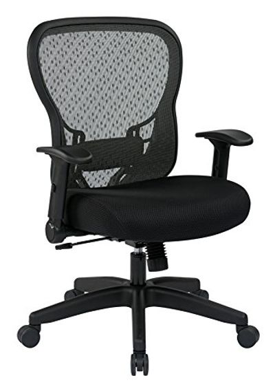 SPACE Seating R2 Grid Back and Padded Memory Foam Mesh Seat, 2-to-1 Synchro Tilt Control, Nylon Base Adjustable Managers Chair, Black $324.28 (Reg $391.22)