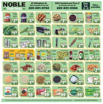 Noble Fresh Foods Flyer September 23 to 29