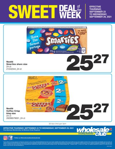 Wholesale Club Sweet Deal of the Week Flyer September 23 to 29