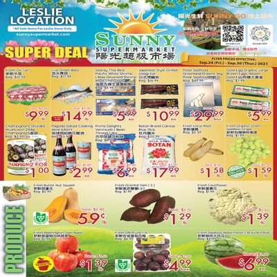 Sunny Supermarket (Leslie) Flyer September 24 to 30