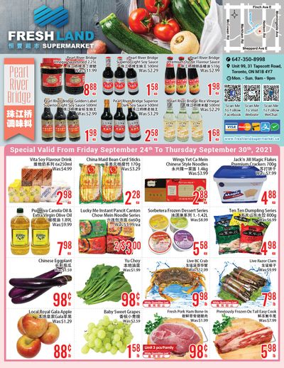 FreshLand Supermarket Flyer September 24 to 30