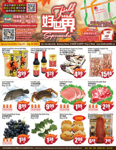 Field Fresh Supermarket Flyer September 24 to 30