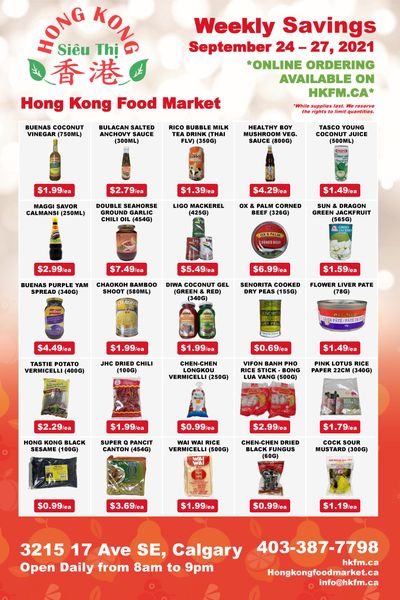 Hong Kong Food Market Flyer September 24 to 27