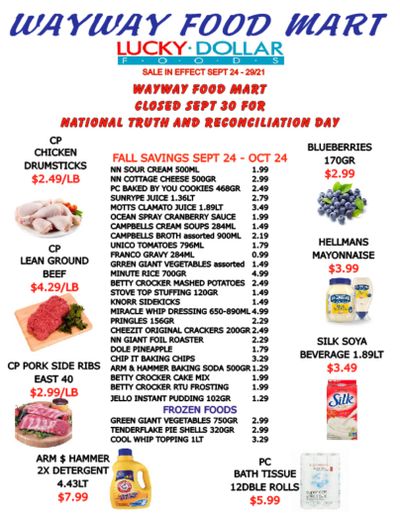 WayWay Food Mart Flyer September 24 to 30