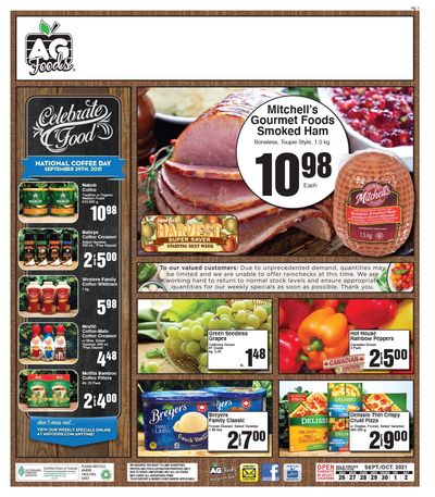 AG Foods Flyer September 26 to October 2