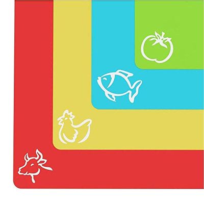 Extra Thick Flexible Cutting Mats with Food Icons &"EZ-Grip" Back (Set of 4) $9.99 (Reg $22.99)